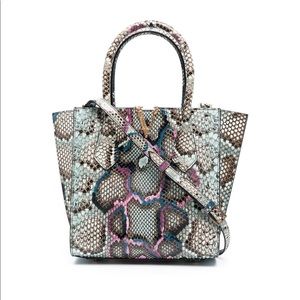 Versace Virtus Snake Print Python Lether Multicolour Shoulder Tote Bag NWT 5100$